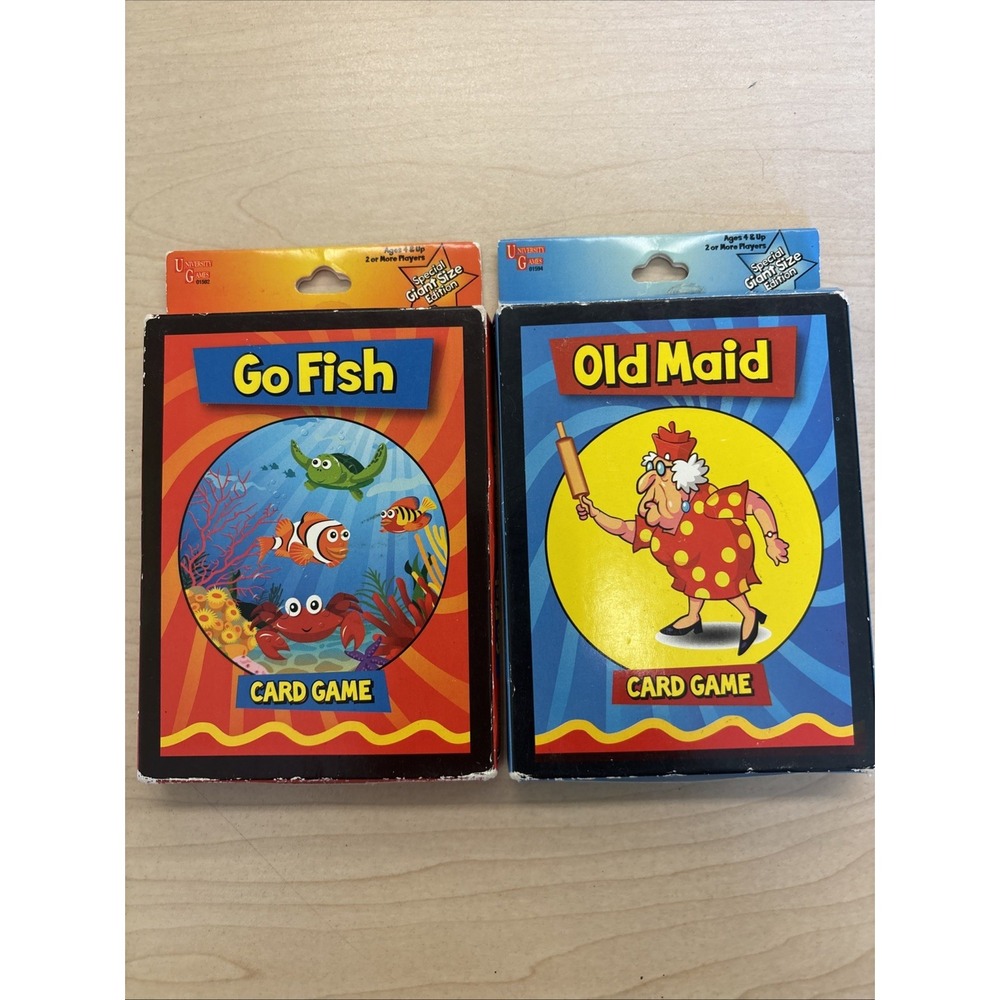 Lot Of Two Classic Card Games, Old Maid And Goldfish Giant‎ Size Edition.